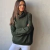 Jersey de cuello cisne punto frio verde militar