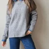 Jersey de cuello redondo con pespunte