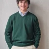 Jersey de hombre de cuello pico verde