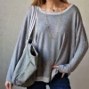 Jersey fino con detalle lurex gris