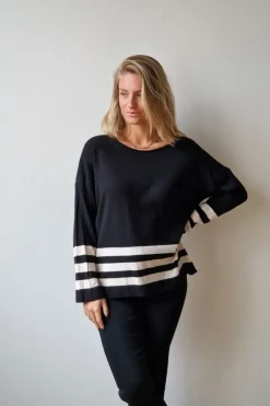 Jersey Negro Rayas Beige