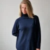 Jersey oversize azul marino de cuello alto