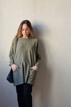 Jersey oversize bolsillos verde militar