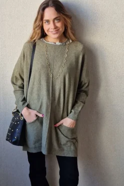 Jersey oversize bolsillos verde militar