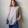 Jersey oversize con botones beige