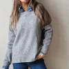 Jersey oversize cuello redondo gris