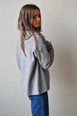 Jersey oversize cuello redondo gris