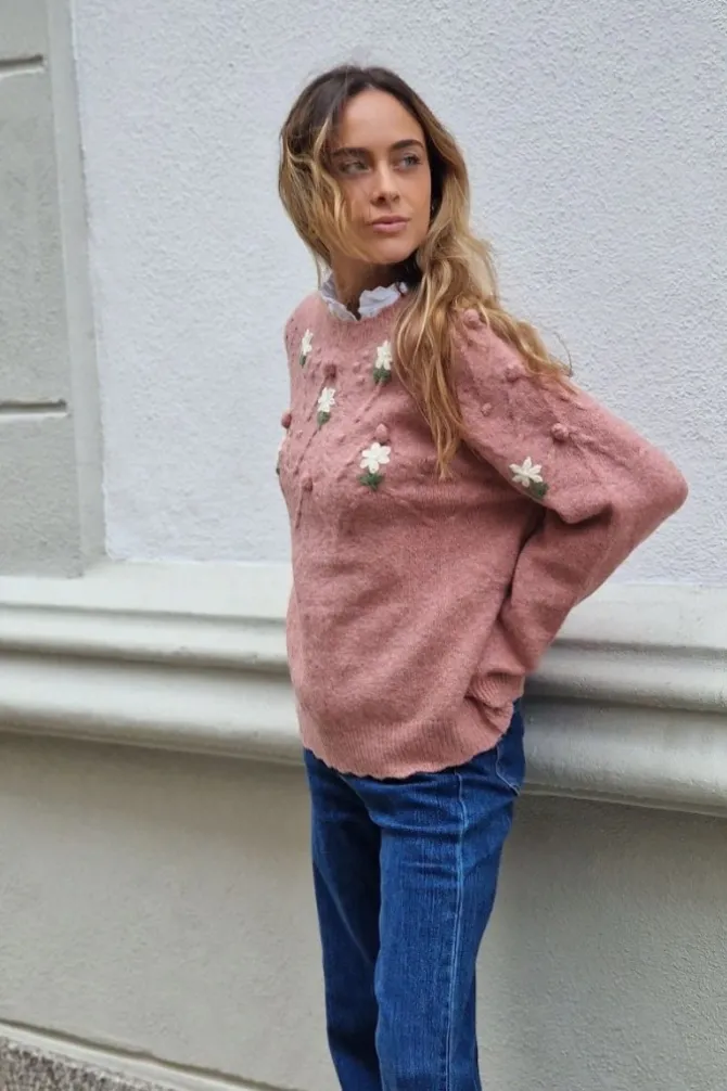 Jersey rosa con flores