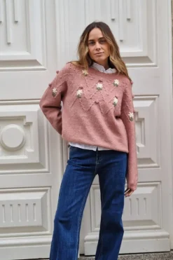 Jersey rosa con flores