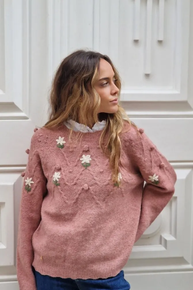 Jersey rosa con flores
