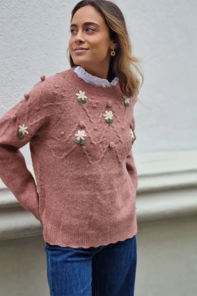 Jersey rosa con flores
