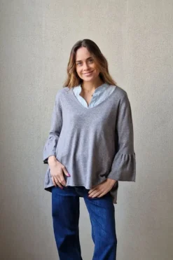 Jersey volante mangas gris