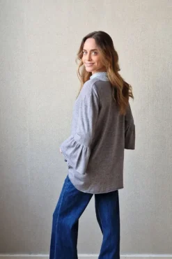 Jersey volante mangas gris