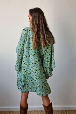 Kimono estampado color verde