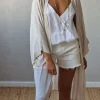 Kimono largo plumeti beige