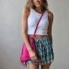 Minifalda pantalón ikat verde