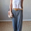 Pantalón con gomas de vichy gris