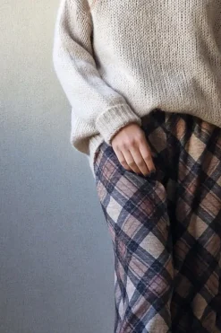Pantalón de cuadros grandes camel