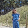 Pantalón denim rayas azul jean