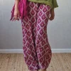 Pantalón estampado ikat buganvilla