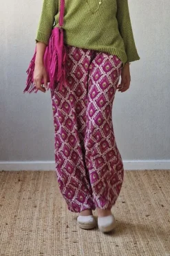 Pantalón estampado ikat buganvilla