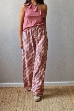 Pantalón estampado peces rosa