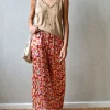 Pantalón tipo raso estampado manchas caldero