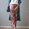 Pantalón tipo raso estampado amebas coral