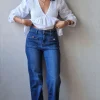 Pantalón vaquero con bolsillos delante azul jeans