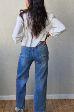 Pantalón vaquero con bolsillos delante azul jeans