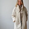 Parka larga tipo chubasquero beige