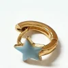 Pendiente aro con estrella azul