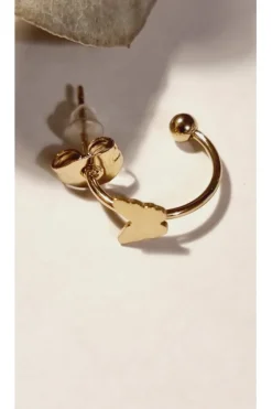 Pendiente combinable de acero dorado con mariposa
