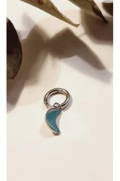 Pendiente combinable de acero con luna plateada