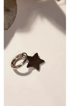Pendiente combinable de acero con chapa con estrella plateada