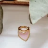 Pendiente corazón rosa