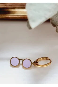 Pendiente gafas lila