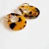 Pendiente ovalado resina animal print