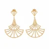 Pendientes abanico dorado