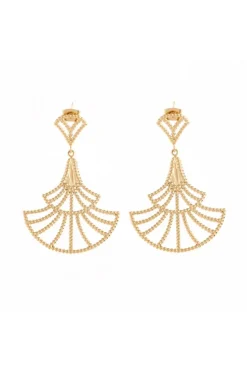Pendientes abanico dorado