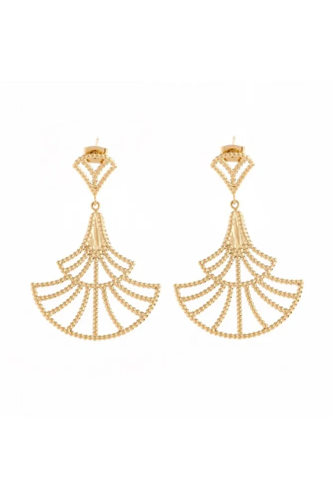 Pendientes abanico dorado