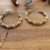 Pendientes acero aro grande cadena