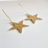 Pendientes acero estrella dorada