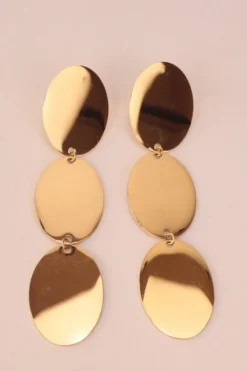 Pendientes acero oliva Dorado
