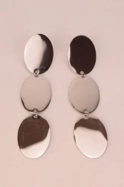Pendientes acero oliva plata
