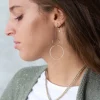 Pendientes acero plata