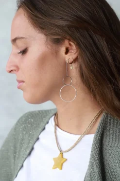 Pendientes acero plata