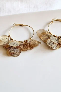 Pendientes aro hojas