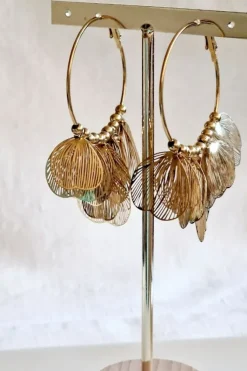 Pendientes aro hojas
