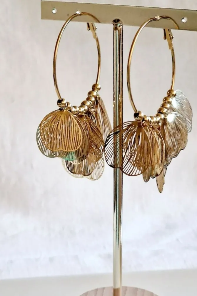 Pendientes aro hojas